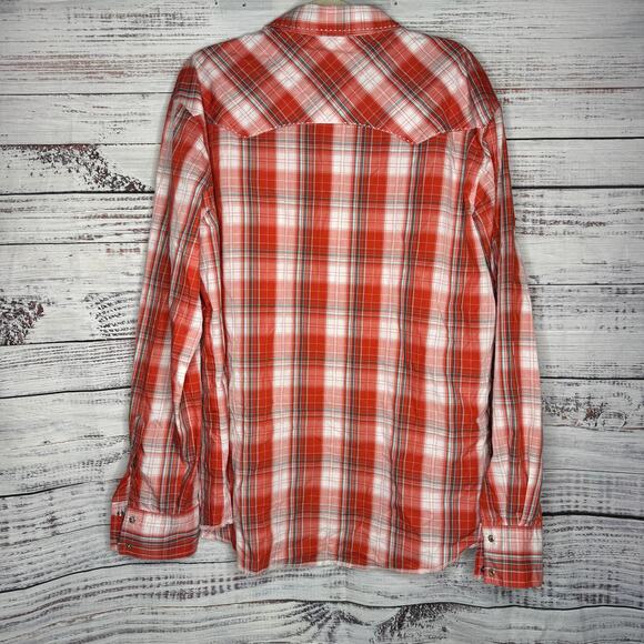 Wrangler Plaid Stitch Long Sleeve Pearl Snap Western Shirt XXL - Picture 3 of 3